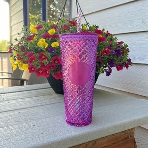 Starbucks 24 oz Cold Cup Pink Bling NEW